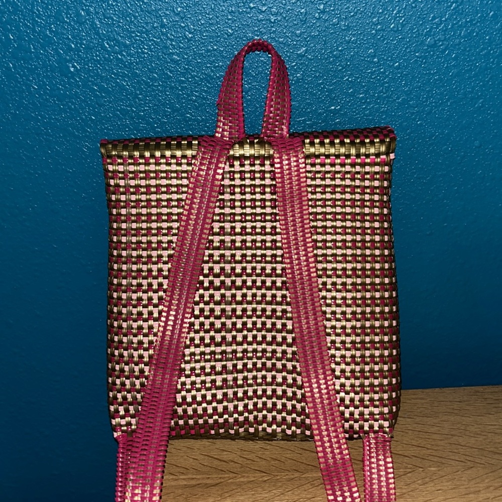 Maria Victoria Backpack Tote Handcrafted Recycled Plastic - Picture 2 of 10